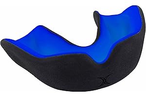 Gilbert Protège Dents Rugby Enfant Orthodontie - X Brace Dual Density Noir/Bleu