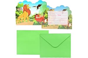 BESTZY The Lion King Invitations Cards, 18PCS The Lion King Kids' Party Invitations and Envelopes Birthday Invites Party Invites Kids Theme Party Invitations Birthday Cards Birthday Party Supplies for Child