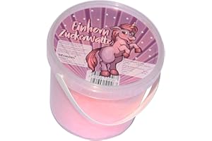 Wegmann Zuckerwatte, Einhornzuckerwatte im Eimer, Mit Bubblegum Kaugummi Geschmack 50 g (1er Pack) Rosa