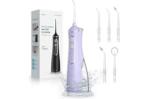OASISMILE Water Flosser for Teeth Cordless, 300ML Lager Tank Portable Oral Irrigator with DIY Adjustable Pressure & 4 Modes,IPX7 Waterproof, 30-Day Battery, 2-Min Smart Timer – Home Travel Dental Care, Purple