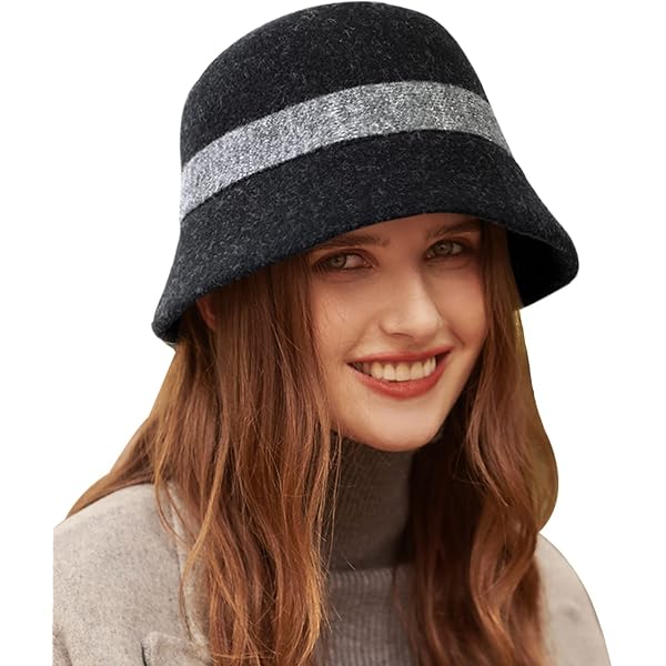 Cappello Cloche Donna In Feltro Di Lana - Stile Vintage Anni '20 - Taglia M (56-58 Cm)