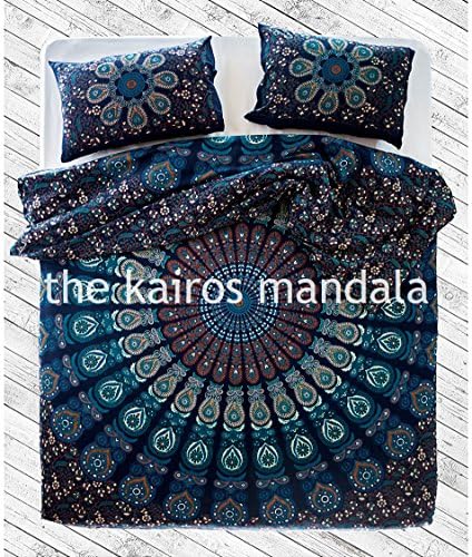Vayu Handmade, Mandala Double Duvet Cover, Bohemian Duvet Cover, Mandala Bedding Double, Twin Queen or King Size with Pillowcases (Single Size)