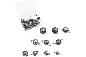 Gad2go 30 Pieces Fishing Sinker Weights Kit 9 Sizes Metal Fishing Weights 2g 4g 6g 8g 10g 12g 14g 16g 18g Fishing Ball Sinker for Saltwater Freshwater