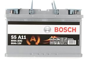Bosch S5A11 Batería de coche 80A/h 800A tecnología AGM adaptado para vehículos con sistema Start y Stop