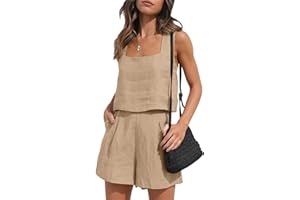 Geagodelia Summer Co Ord Sets for Women Shorts and Tank Crop Top Two Piece Outfit Ladies Lounge Wear Matching Sets Clothes for Going Out Holiday Beach