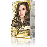 MAXX DELUXE Gold serisi 24K Altın Par&ccedil;acıklı Serum ile 1 Kutu 2 x 50 ml ve Geliştiriciler Sa&ccedil; Boyası (YOĞUN K&Uuml;LL&Uuml; A&Ccedil;IK KUMRAL