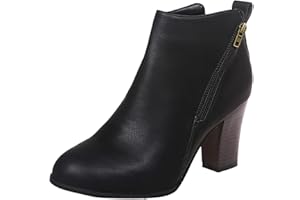 DONDPO Boots Damen, Weite H Braun Damenstiefeletten Bequemschuhe Niedriger Gefüttert mit Absatz Schnürstiefeletten Ankle Boots Winterstiefel Reißverschluss Bequeme Kurzstiefel Stiefeletten