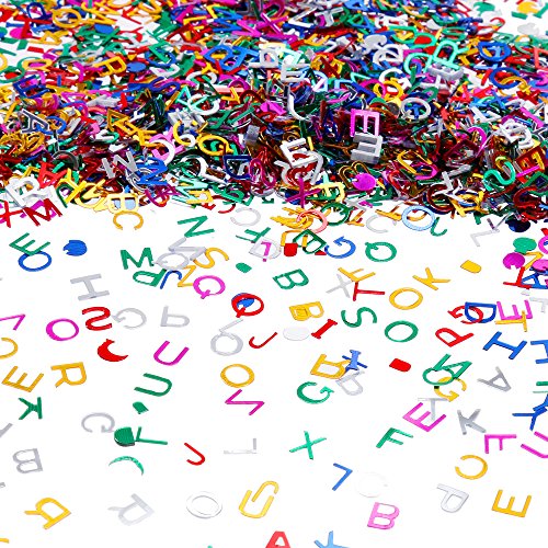 Goldge 4000pc Buchstaben Konfetti Schulanfang Einschulung ABC Buchstaben Streudeko Hochzeit Tischdeko - 4