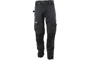 Apache Workwear Men's Site Trouser | ATS 3D Stretch Holster Trouser | Grey/Black 29L x 36W | Cordura Side Cargo Pocket | Low Rise Comfort Waist | Reinforced Hem Knee Pad and Phone Pocket