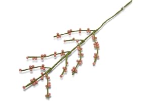 ‎ÉN GRY & SIF Gry & SIF Beeren-Zweig aus Filz, Flexibler Stiel, Deko-Zweig, Kunst-Zweig mit Beeren,handgemachte Herbstdeko | 1x Zweig mit rosa Beeren, 60cm