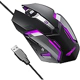 Amazon Basics Optical USB Gaming Mouse with Led Effect | Up to 3200 Dpi | 7 Led Colours | 6 Preprogrammed Buttons