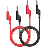 Gebildet Banana to Banana Connector Test 4mm Stackable Multimeter, Electrical Cable 1000V/15A (Red/Black)