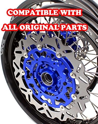 VMX 3.5/5.0*17" KTM SUPERMOTO WHEELS RIMS SET FOR SX SX-F XC-W EXC EXC-E EXC-F 125 150 200 250 300 350 400 450 525 530 2003-2017 CNC DISC AND BLUE SPROCKET