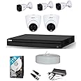Dahua 5MP Full Colour with Audio 5 Camera Set(8 CH DVR,Indoor Built in Audio Dome Camera-2Nos,Outdoor Built in Audio Bullete Camera-3Nos,2TB Hard Disk,8CH SMPs,CCTV Cable Bundle-1Nos,Connectors)
