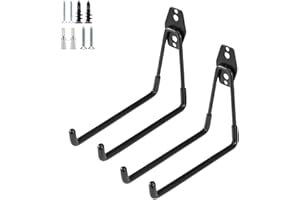 PYBTOOL Garagenhaken, robuste Garagen-Aufbewahrungshaken für Mehrzweckzwecke, Stahl-Wandmontagehaken, Gartenwerkzeug-Aufbewahrungsorganisator (Large U 2PC)