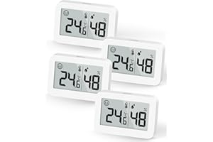 DOOMAY 4-Pack mini igrometri per interni, misuratore di umidità con Celsius (℃), misuratore di umidità digitale monitor della temperatura per umidità, serra, cameretta, cantina, rettili, incubatori