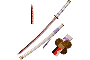 Skyward Blade Espada de Madera Roronoa Zoro Katana, Anime Original Textura Japonesa Samurái Espada, Kitetsu/Shusui Katana/Wado Ichimonji/Yubashiri para Colección Cosplay