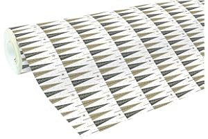 Clairefontaine 201340C - Une Bobine De Papier Cadeau - Papier Alliance 60g - Format : 50x0,70m - Motif : Sapins Noirs/Or, Fond Blanc, Noël - Emballage Cadeau, Idéal Pour Les Emballages Professionnels