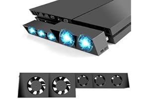 EEEKit Ventola di raffreddamento per PS4, ventola esterna USB 5, ventola Turbo con controllo della temperatura, ventilatori di raffreddamento, compatibile con Sony Playstation 4 Console