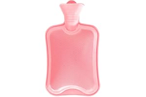 ROIMOE Wärmflasche ohne Bezug 2L großer Öffnung Sichere und Haltbare Naturkautschuk Bettflasche für Kinder und Erwachsene Geschenke für Frauen (Rosa)