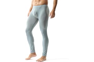YUFEIDA Calzoncillos Largos de Hombre con Cinturilla Suave, Pantalones Transparentes, Ropa Interior, Mallas, Leggings