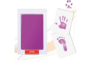 COODY Baby Handprint and Footprint Kit, Safe and Non-Toxic with Clean Touch, Perfect Baby Girl and Baby Boy Gifts, Baby Essentials for Newborn, Ink Pad (1 Pack, Purple)
