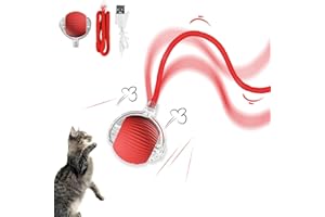 GRANTOP Elektryczna zabawka dla kotów, automatyczna, ze światłem LED, cicha automatyczna, interaktywna zabawka dla kota z liną