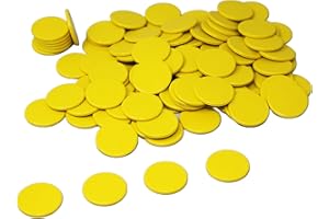 WISSNER Spielchips gelb (100 Stück) aus RE-Plastic® | Zählchips Marker Tokens ø 25 mm