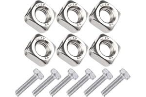 DULSPUE 6 Dadi di Ricambio per Batteria per Moto, Scooter,Moto e Moto, Morsetti di Ricambio per Batteria Scooter da 6 mm (Viti + Dadi)