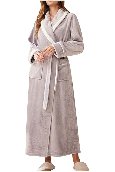 Accappatoio Donna Invernale In Pile - Vestaglia Calda Microfibra OEKO-TEX Con Chiusura A Stringhe - Foto 6