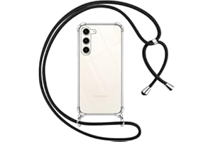 Pnakqil Handyhülle für Samsung Galaxy S23+ Hülle mit Band, Transparent Weich Silikon mit Kordel Necklace Schnur Anti-Fall Bumper Schutzhülle Case Kompatibel mit Samsung S23 Plus 6.6", Schwarz