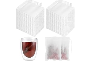 Mkitnvy 500 pezzi Sacchetti Filtro per Tè, carta filtro per tè sfuso 7 x 9 cm, usa e getta con cordoncino, Tessuto per Tè Sfuso, Spezie, Caffè, Grani, Tisane, Regalo perfetto per amici e familiari
