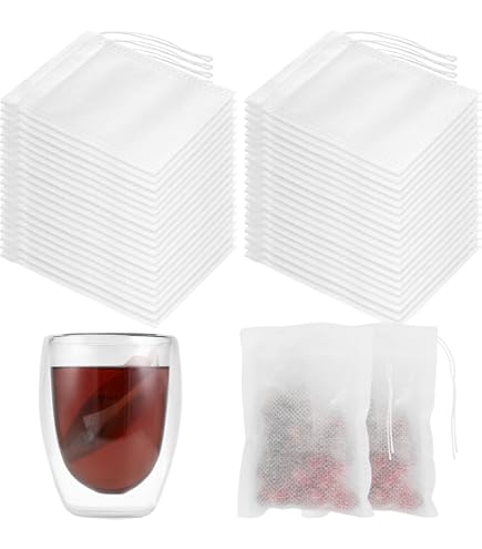 400 Bustine Filtro Per Tè Sfuso - 7x9cm, Con Coulisse, In Carta Alimentare - Per Tisane, Spezie E Caffè - Foto 9