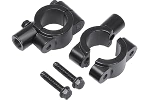 JJOnlineStore - Universal 10mm Bike Rear View Side Mirror Handlebar Clamp | Motorcycle Mirrors Bracket Holder | Motorbike Mirror Mount Adaptor | Motorbike Accessories (1 Pair, Black)