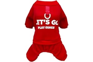 Izefia Perro Sudadera con Capucha Ropa Vamos 4 Patas Sudadera de Lana sin Capucha Suéter Invierno Caliente Algodón con Capucha Cuello Tripulante para Gato Pequeño Perro Medio