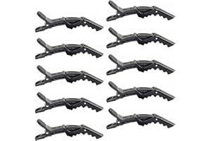 ZEVONDA Krokodil Clips Haarspangen - Professionelle Krokodil Haarschnitt Clips Styling Haarspangen Klemme mit rutschfestem Griff und breiten Zähnen, Schwarz(10PCS)