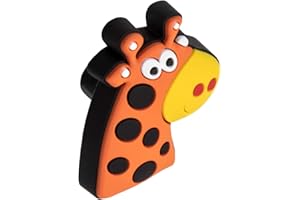 Gedotec Gummigriff Kinder-Möbelknopf Motiv Möbelgriff für Schubladen im Kinderzimmer & Möbel - Giraffe | Gummi Speichelecht | Schubladen-Knopf elastisch | 1 Stück - Kinder-Griff für Schrank-Türen
