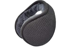 Glanzend Ear Muffs for Men & Women, Classic Fleece Unisex Winter Warm Earmuffs, Foldable Soft Ear Warmers Suitable for Winter Outdoor Activities, Grey
