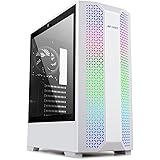 Ant Esports ICE-280TGW Mid Tower Computer Case I Gaming Cabinet -White Supports ATX, Micro-ATX, Motherboard with Transparent 