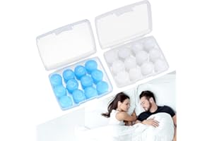 DIUJHUUY 24 Pcs Earplugs for Sleeping Noise Cancelling, Soft Silicone Ear Plugs for Sleep, Reusable Noise Cancelling Earbuds Earplugs for Snoring, Sleeping, Airplanes, Travel, Work, Studying