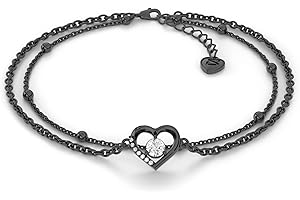 SERASAR Tobillera Premium para mujer | Plata de ley 925 | Baño de oro auténtico de 18 quilates | Largo ajustable | Cuatro colores | Estuche de joyería incluido