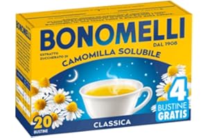 Bonomelli Classic lösliche Kamille, Konzentrat aus ausgewählten Blüten, verleiht Momente der Ruhe und Entspannung, Packung mit 20 Beuteln , 20 Stück (1er Pack)