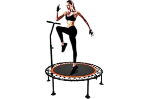MAXXGARDEN MaxxSport Mini Fitness Trampolino - Silenzioso con Manubrio Regolabile Attrezzo per Fitness e Salto Allenamento Cardio Trainer - Max. 130kg - 100 cm