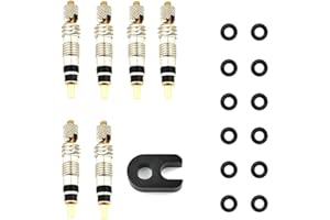 EODKSE Set 7 Nuclei Valvola Presta con Strumento Rimozione, Universale per Bici da Strada e Mountain Bike, Facile da Avvitare e Usare, Chiusura ermetica e facilità d'uso Garantita