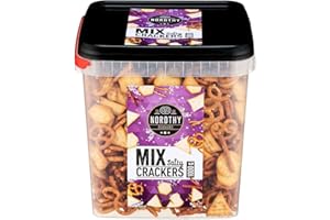 ‎NEEDFORSWEET Nordthy Mix Salty Crackers 1 kg | Herzhafter Knabbermix aus knackigen Crackern | Party & Büro | Servierfertig | Perfekt zu Dips & Käse | Vorratspack Familiengröße