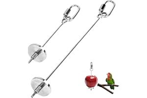 MONSULLY 2 Pcs Chicken Veggies Skewer Fruit Holder,Parrot Food Skewer,Chicken Parrot bird Hanging feeder,Bird Food Holder Pet Parrot Treat Skewer,Parrot Foraging Toy,for Hens Birds Parrot Small Animals,2 Sizes