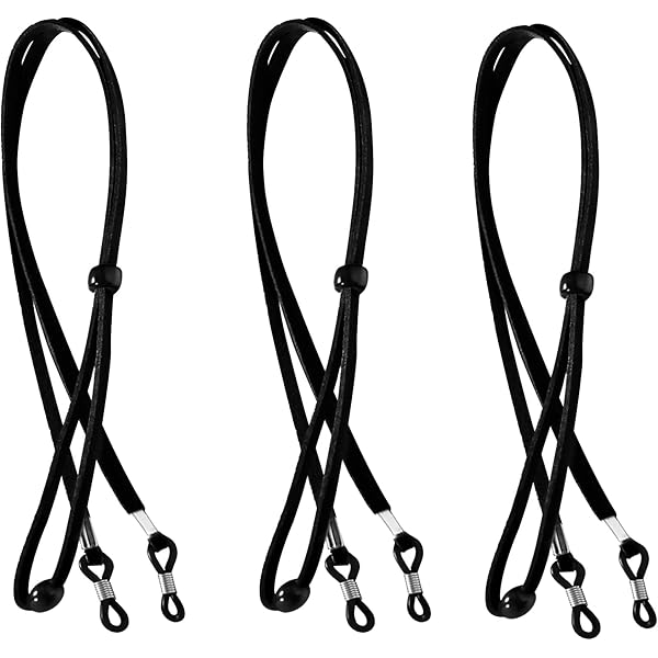 Cordino Antiscivolo Per Occhiali - 3 Pezzi In Nylon Nero, Unisex - Foto 9