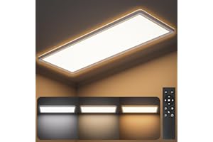 LuJasi Plafoniera Led Soffitto Regolabile, Pannello LED 58x20x2.5cm, Lampada a Soffitto con Telecomando 3000-6500K Rettangolare con Retroilluminazione per Camera da Letto Soggiorno Cucina