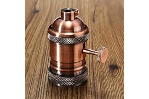 MASUNN E26/E27 Retro Vintage Edison Industrial Bombilla De Luz Titular De La Lámpara con Switch-Bronce Rojo