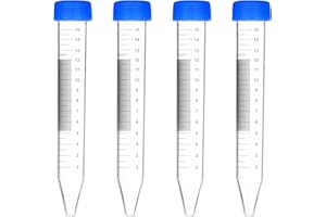 stonylab Micro Centrifuge Tubes, 15ml Polypropylene Graduated Clear Plastic Centrifuge Vials with Flat-Top Snap Cap, Pack of 50 (15 ml, 50 Packs)
